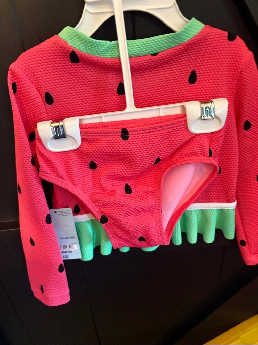 okie dokie Watermelon Swim suit - Hot Pink & Mint Green